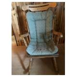 WOODEN ROCKER W/CUSHIONS