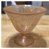 PINK DEPRESSION GLASS-CANDY DISH/APPROX. 6'