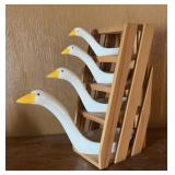 MEASURE SPOON SET W/HOLDER-GEESE DESIGN