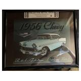 FRAMED COLLECTOR METAL SIGN-'1956' CHEVY BELAIR