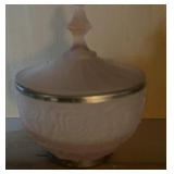 VINTAGE GLASS CANDY DISH W/LID-CHECK OUT THE PIC'S