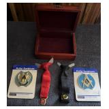 FRATERNITY ITEMS W/WOODEN BOX-CHECK OUT THE PIC'S