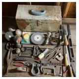ITEMS FROM THE GARAGE AREA W/METAL TOOLBOX-CHECK