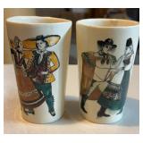 (2)POTTERY DRINK TUMBLERS-DATED "1951"