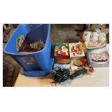 PLASTIC STORAGE TOTE W/LID & ASSORTED CONTENTS-