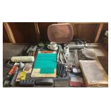 ITEMS FROM THE GARAGE AREA W/PLASTIC TUB-CHECK OUT