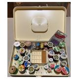 SEWING NOTIONS W/TAN STORAGE BOX-CHECK OUT THE