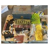 ITEMS FROM THE GARAGE AREA W/METAL BOX-CHECK OUT