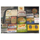 (19) VINTAGE JAR/BOTTLE/CAN LABELS-ASSORTED/CHECK