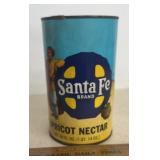 VINTAGE CAN W/PAPER LABEL-"SNATA FE" APRICOT