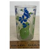 DRINKING GLASS-"BLUE FLOWERS"/CHECK OUT THE PIC