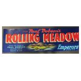 (5 COUNT) VINTAGE CRATE LABEL-"ROLLING MEADOW"
