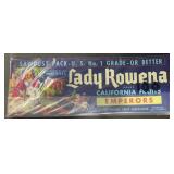 (100 COUNT) VINTAGE CRATE LABEL-"LADY ROWENA"
