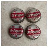 (4 COUNT)VINTAGE SODA BOTTLE CAPS-"DR. PEPPER"