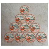 (10 COUNT) VINTAGE ORANGE DRINK BOTTLE CAPS-"TWIN