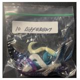 (10) "DIFFERENT" RUBBER FISHING WORMS
