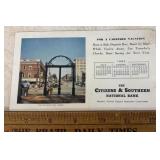 VINTAGE INK BLOTTER-"1952" "CITIZENS & SOUTHERN BA