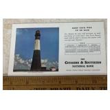 VINTAGE INK BLOTTER-"1953" "CITIZENS & SOUTHERN BA