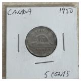"1950" CANADA (5-CENT) COIN