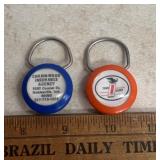 (2)ADVERTISING KEY RINGS-CHECK OUT THE PIC