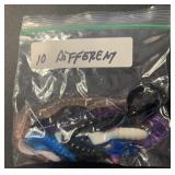 (10) "DIFFERENT" RUBBER FISHING WORMS