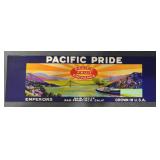 (6 COUNT) VINTAGE CRATE LABEL-"PACIFIC PRIDE"