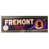 (6 COUNT) VINTAGE CRATE LABEL-"FREMONT"