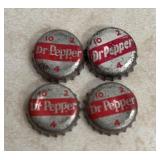 (4 COUNT)VINTAGE SODA BOTTLE CAPS-"DR. PEPPER"