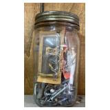 COLLECTIBLE "BALL" JAR W/CONTENTS-HARDWARE ITEMS