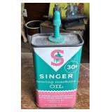 VINTAGE "SINGER" OIL CAN-CHECK OUT THE PIC