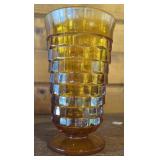 VINTAGE "INDIANA GLASS" AMBER FOOTED TUMBLER