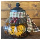 HOME DECOR-"PRAY"/GLASS JAR