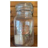 VINTAGE GLASS "BAIL~TOP" FRUIT JAR