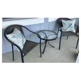 (2)PORCH CHAIRS & TABLE