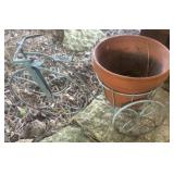 GARDEN DECOR-METAL TRIKE W/FLOWER POT/CHECK IT OUT