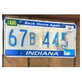COLLECTIBLE-"INDIANA" AUTO LICENSE PLATE~"1988"