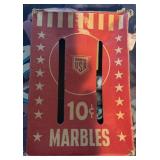 VINJTAGE MARBLE BOX W/"SOME MARBLES"