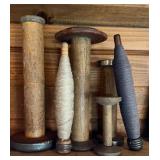 VINATGE WOODEN SPOOLS-"SEWING/THREAD"