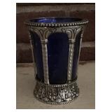 COBALT BLUE GLASS CONTAINER-APPROX. 5" TALL