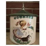 VINTAGE COOKIE JAR-MINOR DAMAGE TO LID