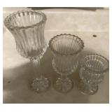 (3)VOTIVE CANDLE HOLDERS-GRADUATED IN HEIGHT