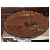 DECOR TRAY W/METAL PAN-APPROX. 14" DIAMETER