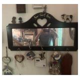 FRAMED WALL MIRROR W/DECOR ITEMS-ASSORTED