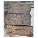 (3)VINTAGE "SOLID" BRICKS-CHECK OUT THE PIC