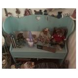 WOODEN BENCH W/DECOR SHELF SETTERS & MORE