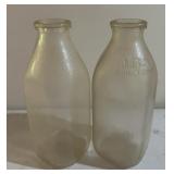 (2)QUART MILK BOTTLES-ASSORTED
