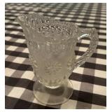 VINTAGE GLASS PITCHER-APPROX. 8" TALL