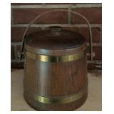 WOODEN PALE W/HANDLE-APPROX. 8" DIAMETER