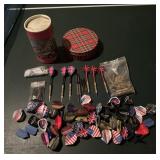 "THROWING DARTS" & PARTS W/CONTAINERS-ASSORTED