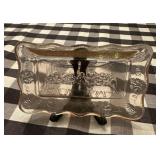 "LAST SUPPER" PLATE W/STAND-PINK GLASS